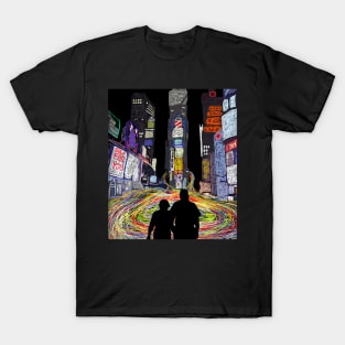 silhouette of parents in times square T-Shirt